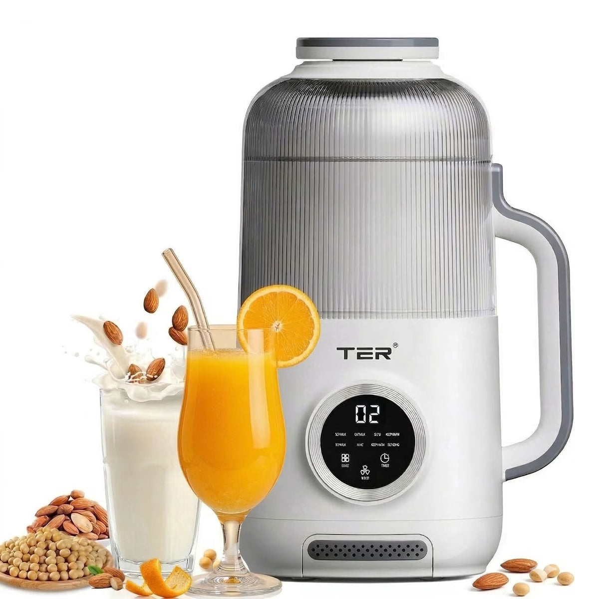 AlfaBot 40 oz Nut Milk Maker Machine, 10-in-1 Automatic Soy Milk Maker for Almond, Oat & Soy Milk, Plant-Based Milk Maker with Delay Start, Keep Warm, Self Cleaning & Boil Water