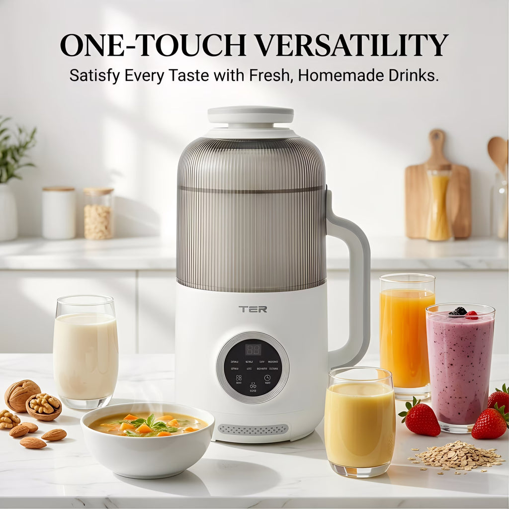 AlfaBot 40 oz Nut Milk Maker Machine, 10-in-1 Automatic Soy Milk Maker for Almond, Oat & Soy Milk, Plant-Based Milk Maker with Delay Start, Keep Warm, Self Cleaning & Boil Water