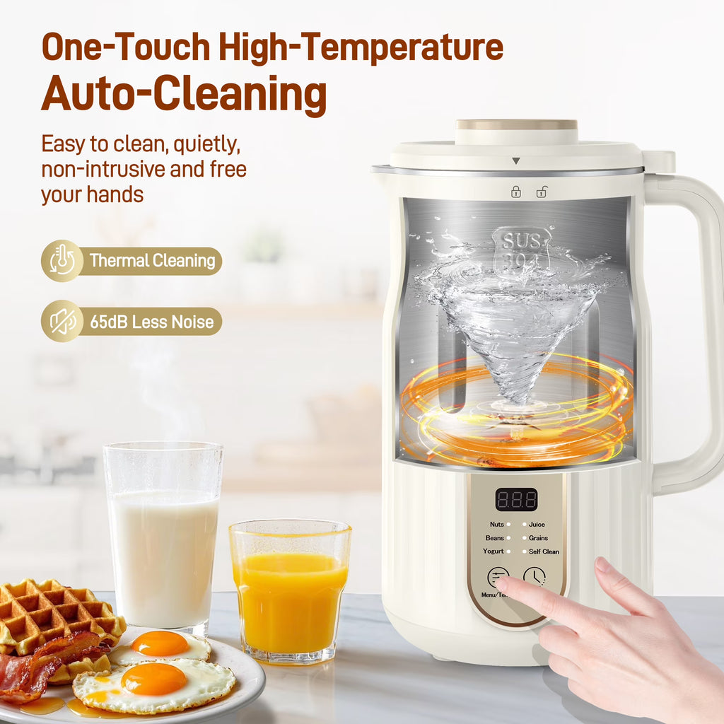 Nut Milk Maker, AlfaBot Automatic Nut Milk Maker ,Almond Milk Machine,Plant-Based Milk, Oat, Soy, Yogurt, ,Delay Setting& Auto Clean