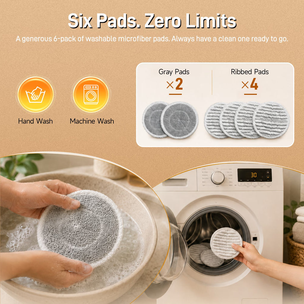 AlfaBot  Dual-Spin Steam Mop 230 RPM with 235°F Steam for Hardwood & Tile